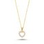 Trendy Zirconia Heart Necklace 925 Crt Sterling Silver Gold Plated Handcraft Wholesale Turkish Jewelry