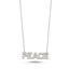 Trendy Zirconia Motto PEACE Necklace 925 Crt Sterling Silver Gold Plated Handcraft Wholesale Turkish Jewelry