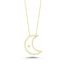 Trendy White Enamel Moon Necklace 925 Crt Sterling Silver Gold Plated Handcraft Wholesale Turkish Jewelry