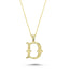 Trendy Inital D Necklace 925 Crt Sterling Silver Gold Plated Handcraft Wholesale Turkish Jewelry