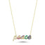 Trendy Colorful Zirconia Motto Peace Necklace  925 Crt Sterling Silver Gold Plated Handcraft Wholesale Turkish Jewelry