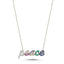 Trendy Colorful Zirconia Motto Peace Necklace  925 Crt Sterling Silver Gold Plated Handcraft Wholesale Turkish Jewelry