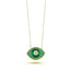 Trendy Green Stone Evileye Necklace 925 Crt Sterling Silver Gold Plated Handcraft Wholesale Turkish Jewelry