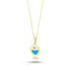 Trendy Zirconia Blue Enamel Fish Necklace 925 Crt Sterling Silver Gold Plated Handcraft Wholesale Turkish Jewelry