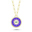Trendy Zirconia Northstar on Eye Medallion Necklace 925 Crt Sterling Silver Gold Plated Handcraft Wholesale Turkish Jewelry