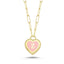 Trendy Heart on Inital Z Pink Enamel Necklace 925 Crt Sterling Silver Gold Plated Handcraft Wholesale Turkish Jewelry
