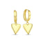 Trendy Plain Heart Hoop Earring 925 Crt Sterling Silver Gold Plated Handcraft Wholesale Turkish Jewelry