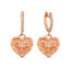 Trendy Zirconia Heart on Northstar Earring 925 Crt Sterling Silver Gold Plated Handcraft Wholesale Turkish Jewelry
