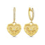 Trendy Zirconia Heart on Northstar Earring 925 Crt Sterling Silver Gold Plated Handcraft Wholesale Turkish Jewelry