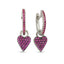 Trendy Pink Zirconia Heart Hoop Earring 925 Crt Sterling Silver Gold Plated Handcraft Wholesale Turkish Jewelry