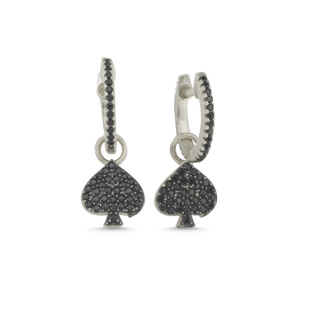 Trendy Black Zirconia Pikes Earring 925 Crt Sterling Silver Gold Plated Handcraft Wholesale Turkish Jewelry