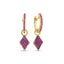 Trendy Pink Zirconia Tiles Hoop Earring  925 Crt Sterling Silver Gold Plated Handcraft Wholesale Turkish Jewelry