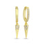 Trendy Zirconia Bullet Hoop Earring 925 Crt Sterling Silver Gold Plated Handcraft Wholesale Turkish Jewelry