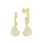 Trendy Zirconia Heart Earring 925 Crt Sterling Silver Gold Plated Handcraft Wholesale Turkish Jewelry