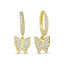 Trendy Zirconia Butterfly Earring 925 Crt Sterling Silver Gold Plated Handcraft Wholesale Turkish Jewelry