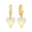 Trendy White Enamel Heart Earring 925 Crt Sterling Silver Gold Plated Handcraft Wholesale Turkish Jewelry
