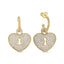 Trendy Zirconia Heart Lock Earring 925 Crt Sterling Silver Gold Plated Handcraft Wholesale Turkish Jewelry