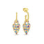 Trendy Colorful Zirconia Hanging Heart Earring  925 Crt Sterling Silver Gold Plated Handcraft Wholesale Turkish Jewelry