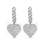 Trendy Gourmet Chain Zirconia Hanging Heart Earring  925 Crt Sterling Silver Gold Plated Handcraft Wholesale Turkish Jewelry