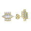 Trendy Baquette Stone Stud Earring 925 Crt Sterling Silver Gold Plated Handcraft Wholesale Turkish Jewelry