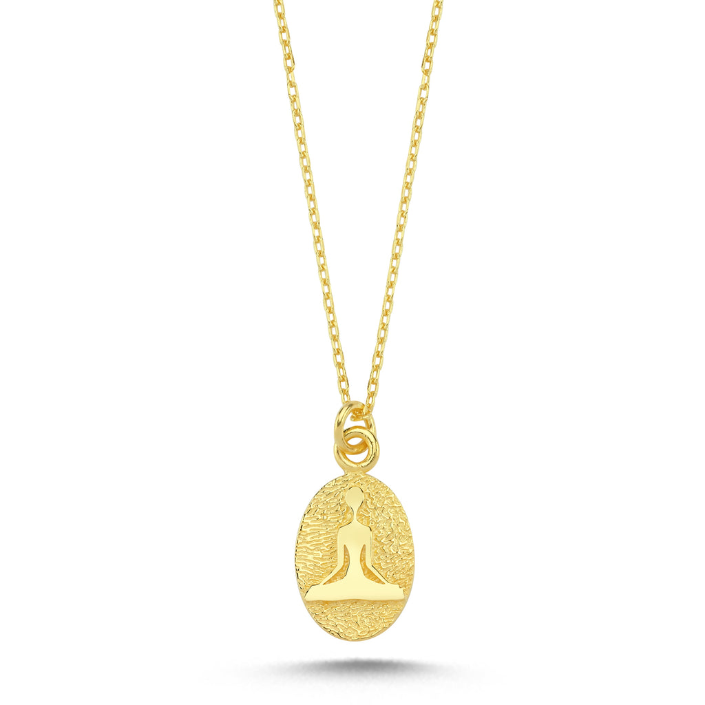 Trendy Antique Item Yoga Necklace 925 Sterling Silver Gold Plated Handcraft Wholesale Turkish Jewelry