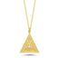 Trendy Zirconia Pyramid on Eye Necklace 925 Sterling Silver Gold Plated Handcraft Wholesale Turkish Jewelry