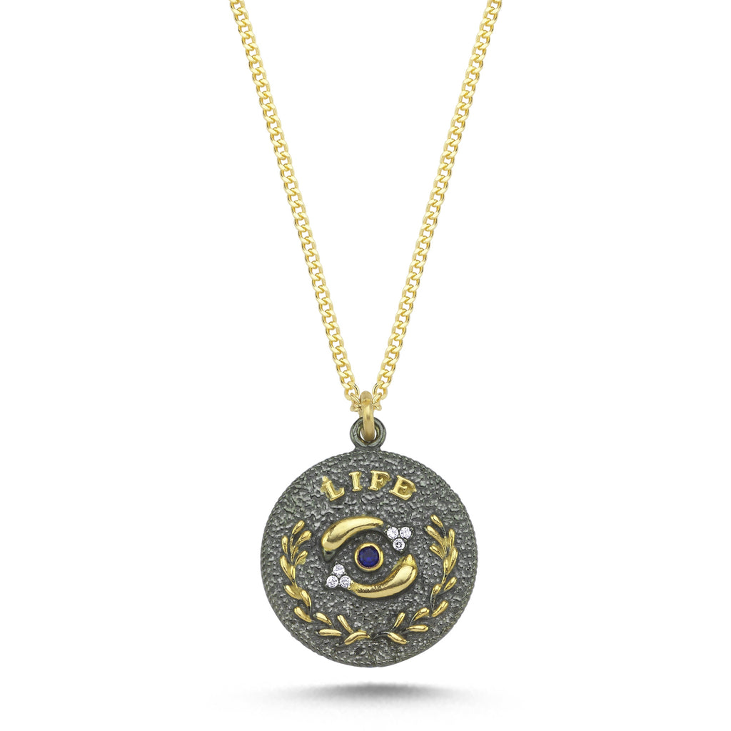 Gourmet Chain Zirconia Antique Coin Necklace 925 Sterling Silver Gold Plated Handcraft Wholesale Turkish Jewelry