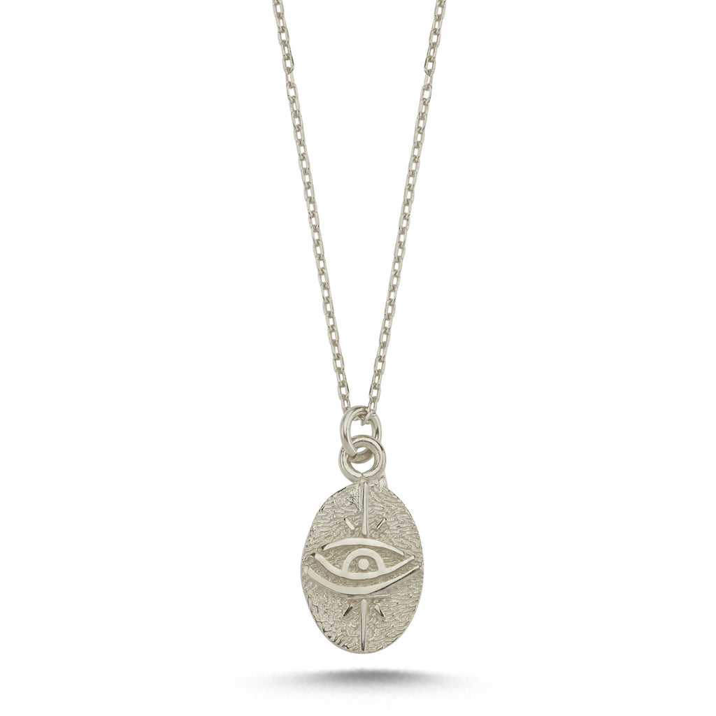 Trendy Antique Eye Coin Necklace 925 Sterling Silver Gold Plated Handcraft Wholesale Turkish Jewelry