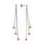 Trendy Hanging Pink Enamel Triangle Earring 925 Crt Sterling Silver Gold Plated Handcraft Wholesale Turkish Jewelry