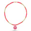 Trendy Summer Collection Pink Enamel Lip Beaded Necklace Gold Plated Handcraft Unique Design Wholesale Turkish Jewelry