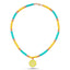 Trendy Summer Collection Yellow Enamel Sun Beaded Necklace Gold Plated Handcraft Unique Design Wholesale Turkish Jewelry