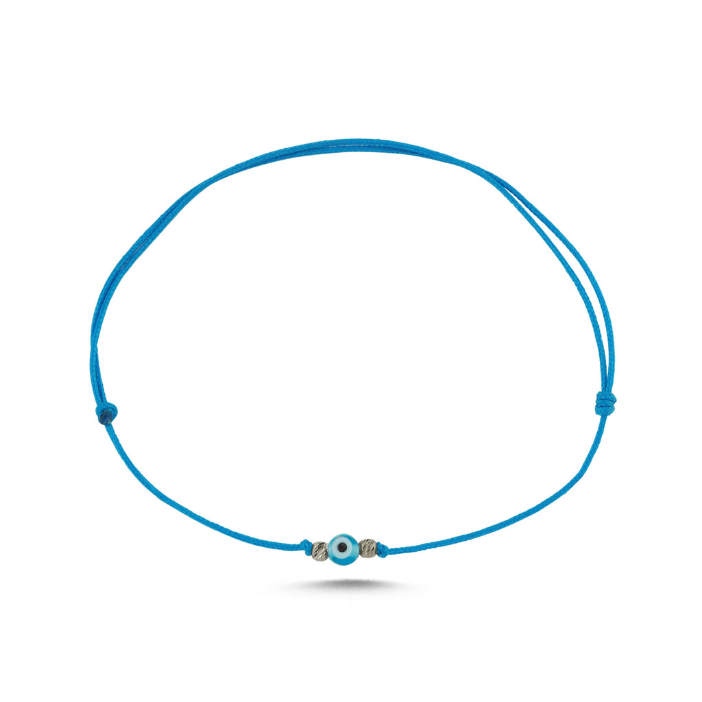 Trendy Turquoise Rope Turquoise Evileye Bracelet 925 Crt Sterling Silver Gold Plated Handcraft Wholesale Turkish Jewelry