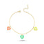 Trendy Mini Chunky Chain Colorful Enamel Hearts Anklet 925 Crt Sterling Silver Gold Plated Handcraft Wholesale Turkish Jewelry