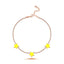 Trendy Tennis Chain Yellow Enamel Stars Anklet 925 Crt Sterling Silver Gold Plated Handcraft Wholesale Turkish Jewelry