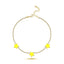 Trendy Tennis Chain Yellow Enamel Stars Anklet 925 Crt Sterling Silver Gold Plated Handcraft Wholesale Turkish Jewelry