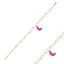 White Zircona Pink Enamel Moon Gold Plated Anklet 925 Crt Sterling Silver Wholesale Turkish Jewelry