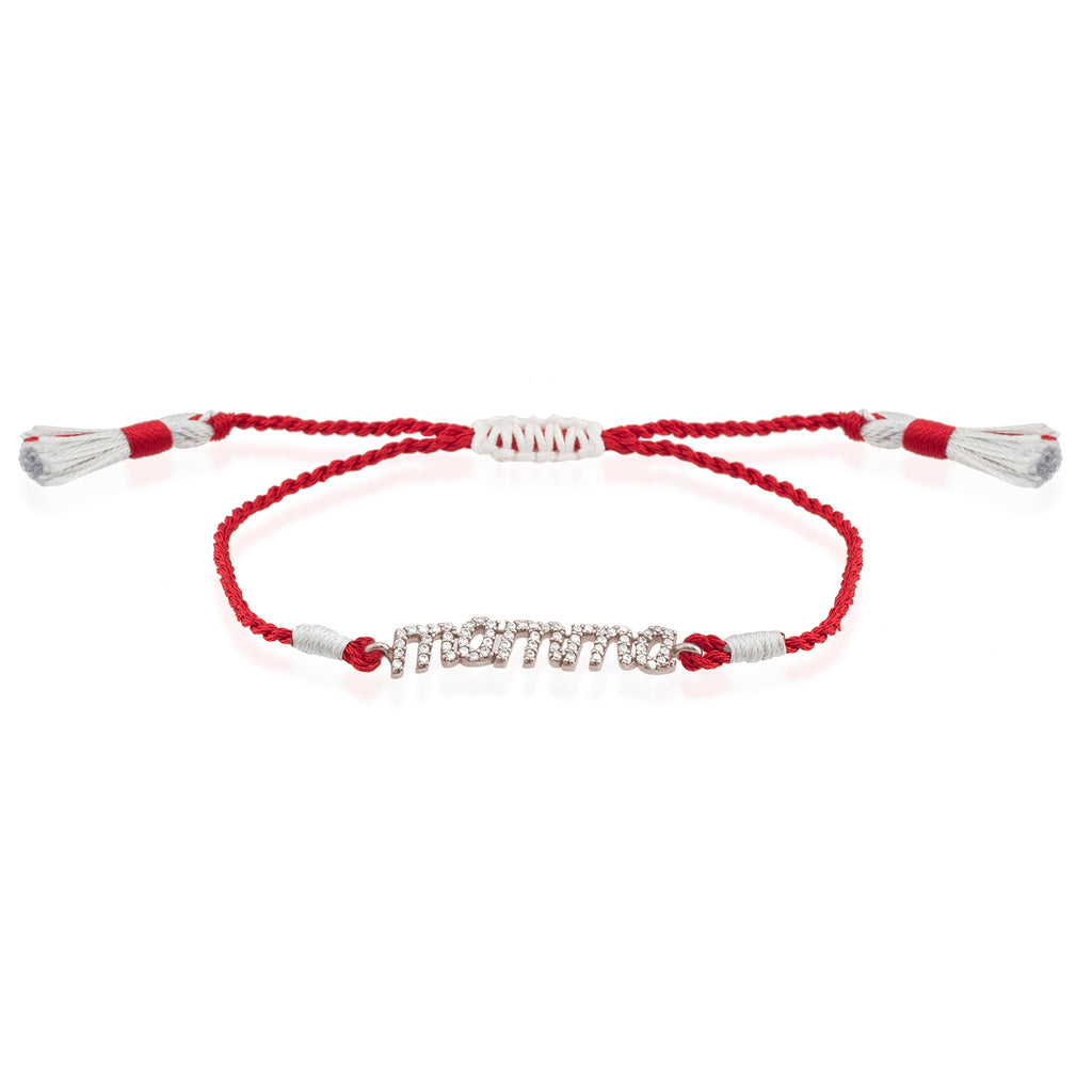 Mamma Motto Gold Plated Fashionable Red Macrame Summer Bracelet Wholesale 925 Crt Sterling Silver  Turkish Jewelry