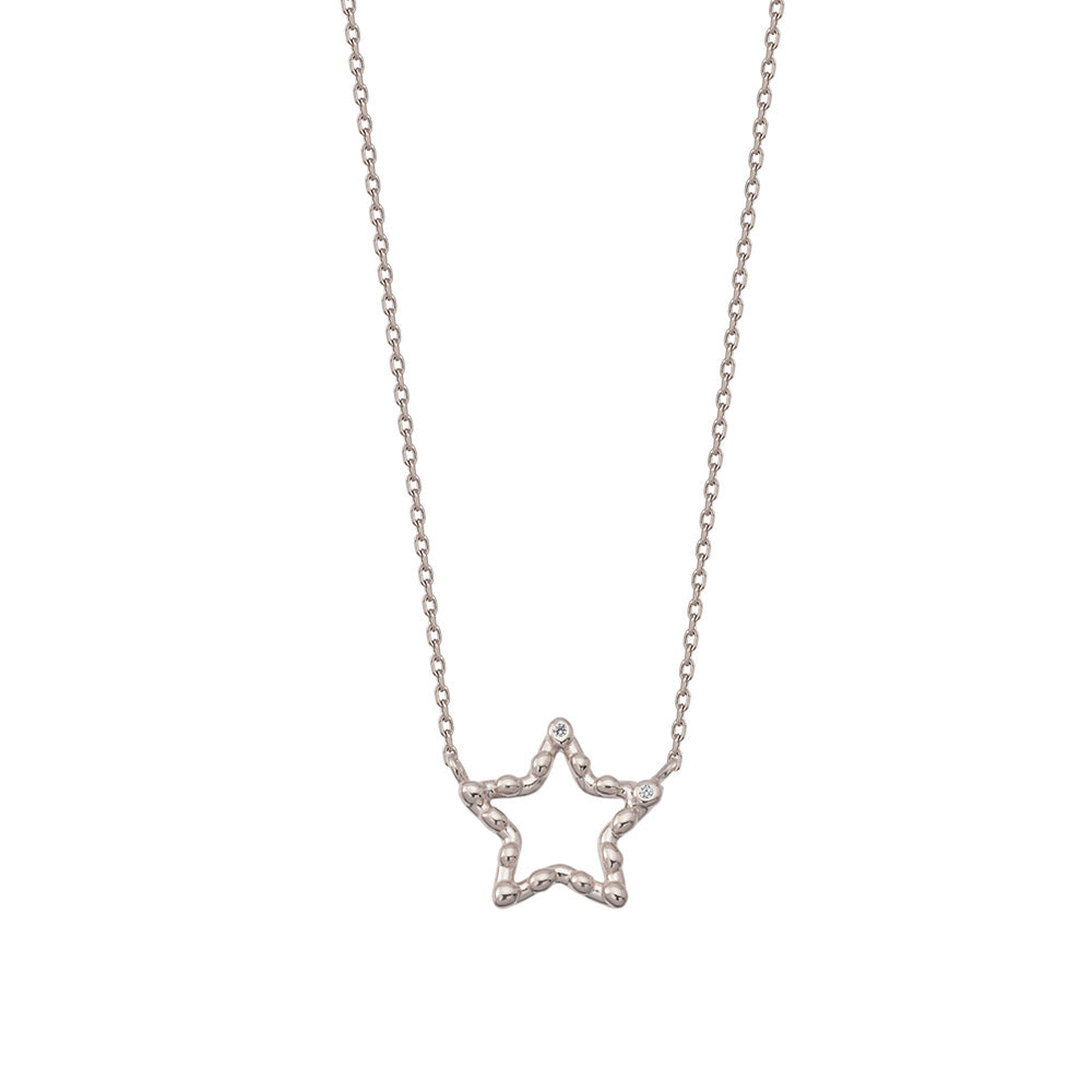 925 Crt Sterling Silver Best Price Best Quailty Handcraft Gold Plated White Zirconia Star Necklace Wholesale Turkish Jewelry