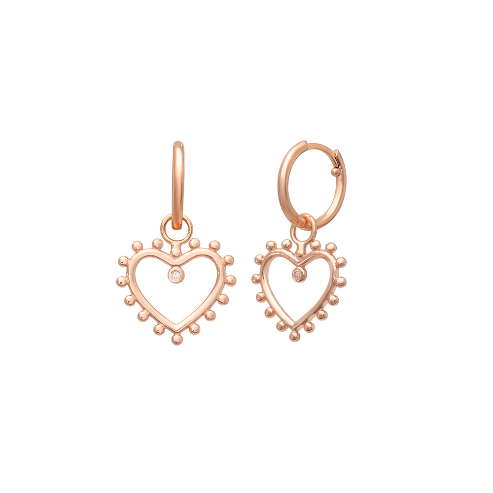 925 Crt Sterling Silver Best Price Best Quailty Handcraft Gold Plated Hanging Heart  Hoop Earring Wholesale Turkish Jewelry
