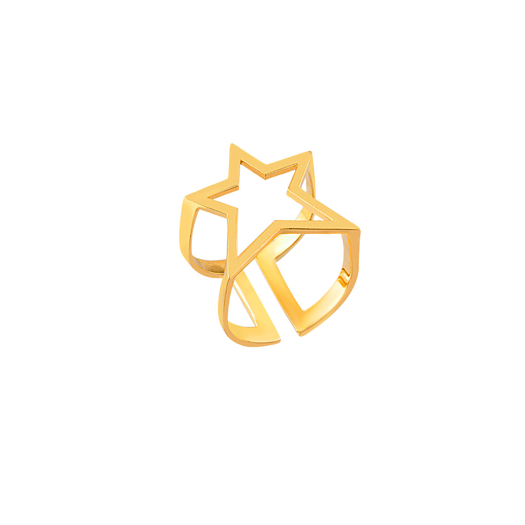 Gold Plated Star Ring 925 Crt Sterling Silver  Wholesale Turkish Jewelry