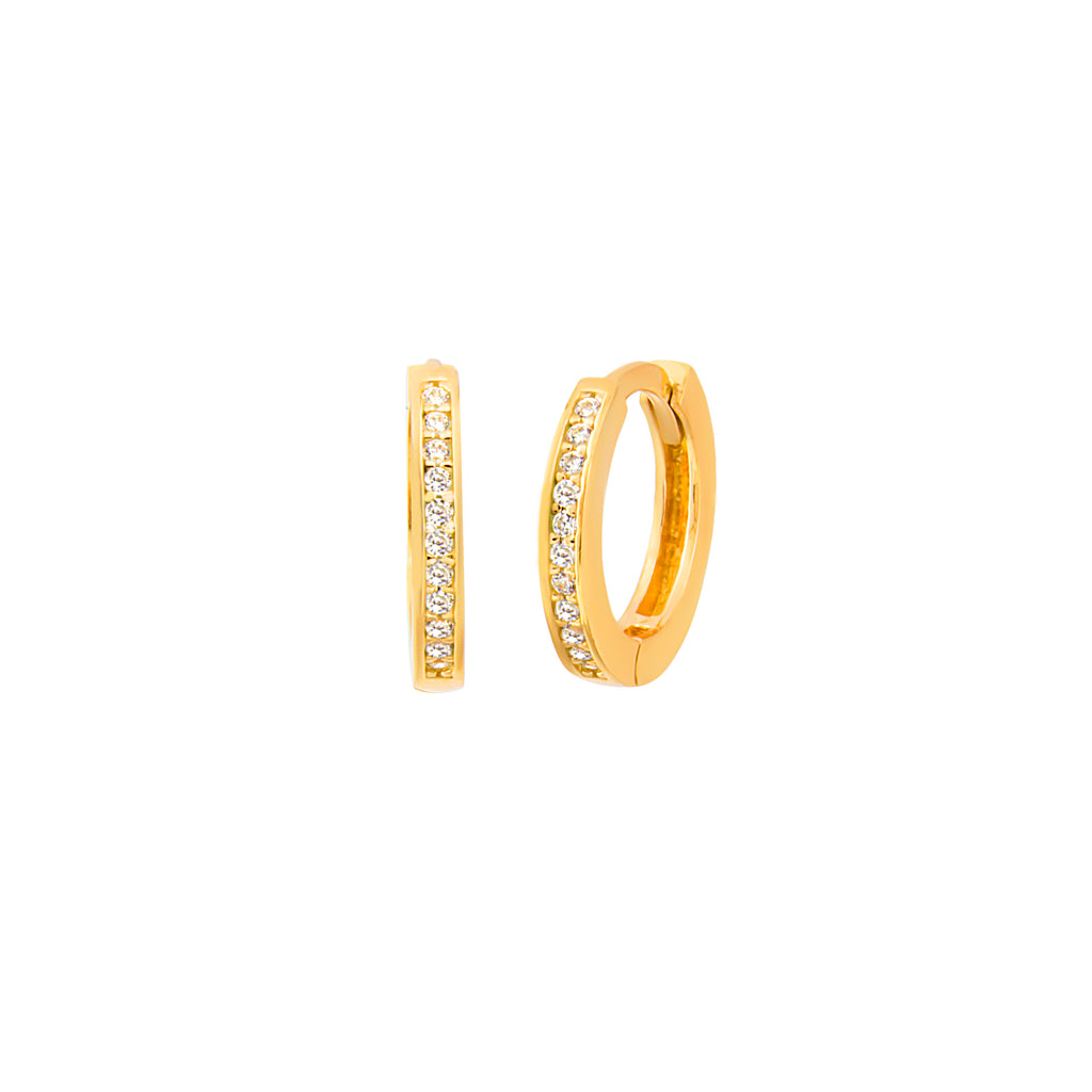 Gold Plated Zirconia Hoop Earring 925 Crt Sterling Silver  Wholesale Turkish Jewelry