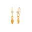 Gold Plated Zirconia Feather Earring  925 Crt Sterling Silver  Wholesale Turkish Jewelry