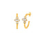 Gold Plated Baquette Earring 925 Crt Sterling Silver Wholesale Turkish Jewelry