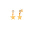 Gold Plated Zirconia Hanging Star Stud Earring  925 Crt Sterling Silver  Wholesale Turkish Jewelry