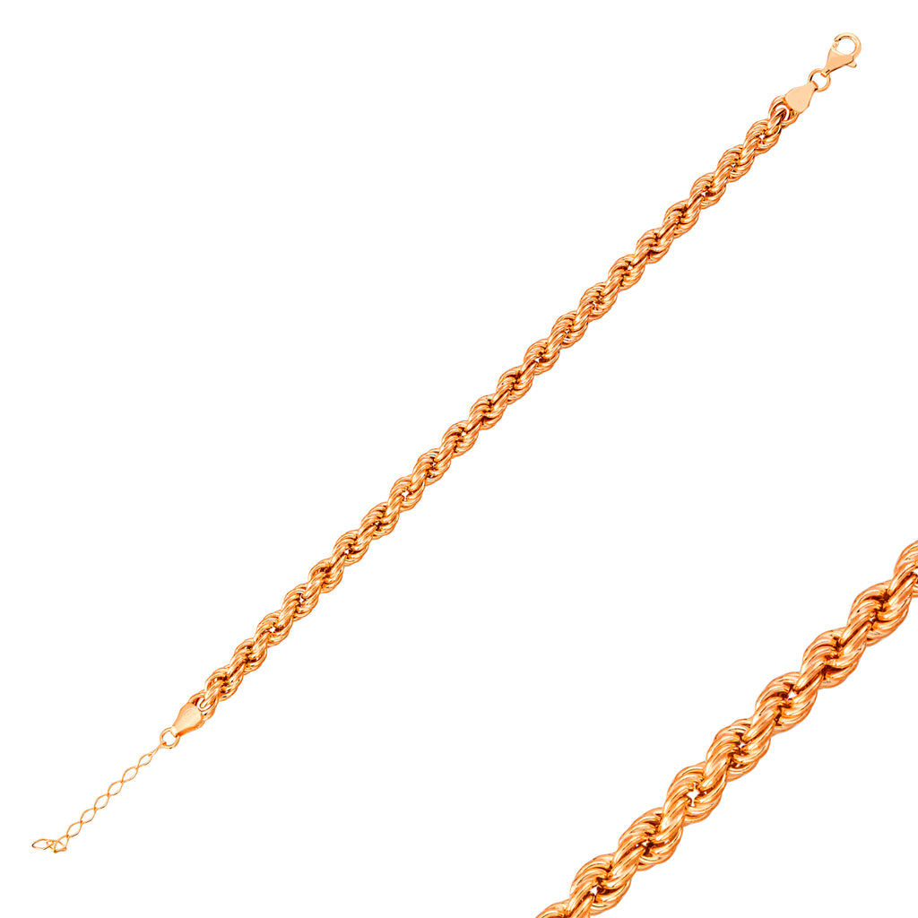 Gold Plated Twist Chain Bracelet 925 Crt Sterling Silver Wholesale Turkish Jewelry