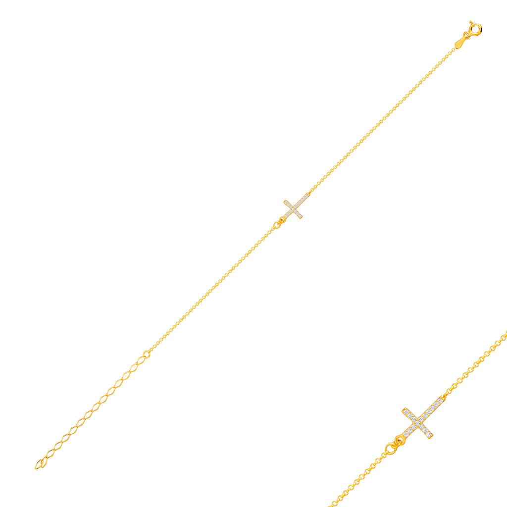 Gold Plated Cross Bracelet Wholesale  925 Crt Sterling Silver  Turkish Jewelry