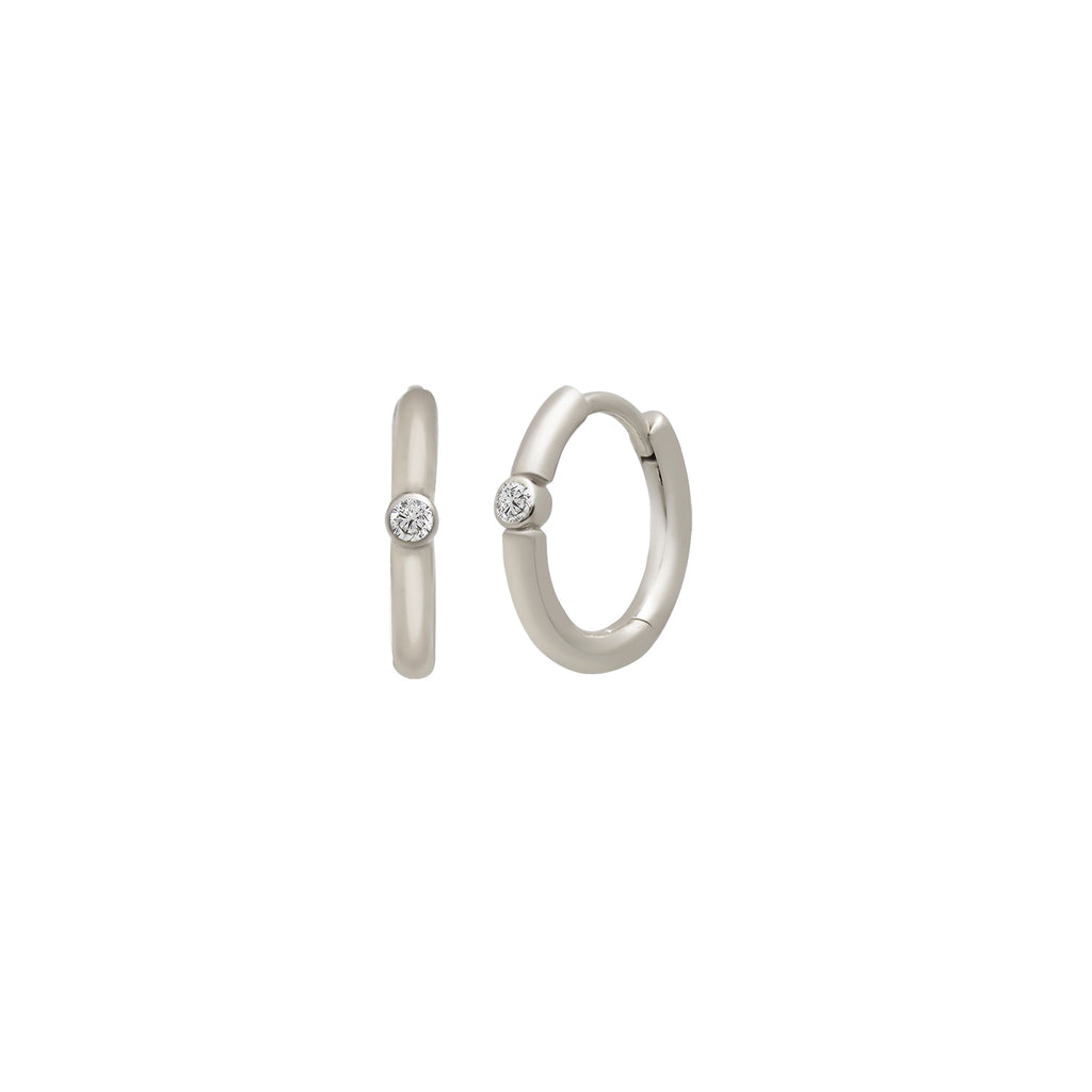 925 Crt Sterling Silver Best Price Best Quailty Handcraft White Zirconia Hoop Earring Wholesale Turkish Jewelry