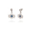 White Blue Zirconia Evil Eye Dangle Earring Custom Design Best Price Best Quality 925 Sterling Silver  Wholesale Turkish Jewelry