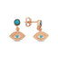 New Trend Mini Turquoise Hanging Evileye Earring 925 Sterling Silver Wholesale Fashionable Turkish Jewelry
