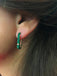 New Trends Green Zirconium Safety Pin Earring Wholesale Fashionable 925 Sterling Silver  Turkish Jewelry